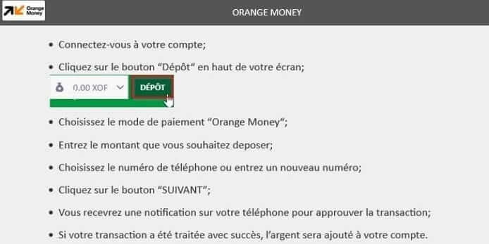 Orange Money Dépôt Sur Premier Bet